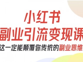 小红书副业引流变现课,从0-1跑通副业项目,这一定能颠覆你传统的副业思维