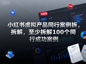 小红书虚拟产品同行案例拆解,至少拆解100个同行成功案例