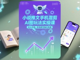 小说推文手机混剪AI图玩法实操课,日入可观,手机即可独立完成