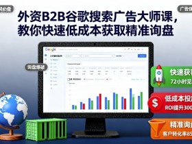 外资B2B谷歌搜索广告大师课,教你快速低成本获取精准询盘