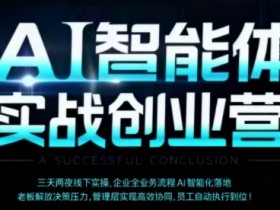 AI智能体实体战创业营(深圳9月23-25日),多维度助力老板、管理层、员工提升效能