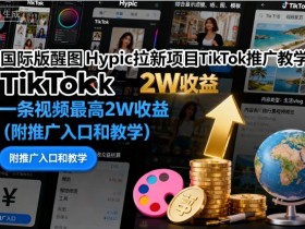 国际版醒图Hypic拉新项目TikTok推广教学,一条视频最高2W收益(附推广入口和教学)
