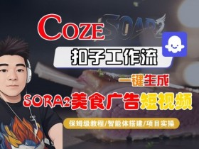Coze扣子智能体工作流一键生成“SORA2美食广告“短视频,全流程保姆级教学