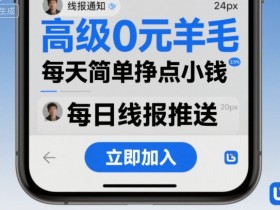 高级0元羊毛线报社群项目,每天简单挣点小钱
