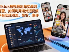 Tiktok短视频出海实战训练营,如何利用海外短视频平台实现引流、带货、测评