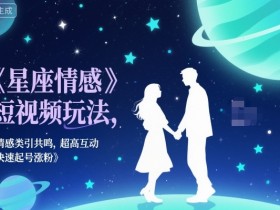 星座情感短视频玩法,情感类引共鸣,超高互动,快速起号涨粉