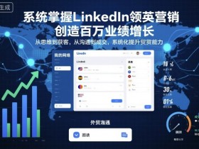 系统掌握LinkedIn领英营销,创造百万业绩增长,从思维到获客,从沟通到成交,系统化提升外贸能力