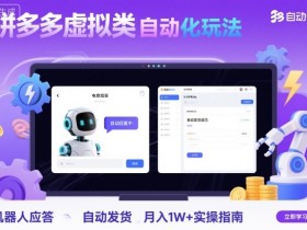 拼多多虚拟类目自动化玩法:机器人应答+自动发货,月入1W+实操指南