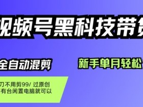 视频号黑科技短视频带货,新手一个月也1W+,纯搬运一刀不用剪,零投入【揭秘】