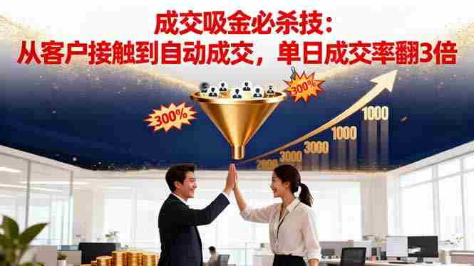 (16432期)吸金成交营销必杀技:从客户接触到自动成交,单日成交率翻3倍