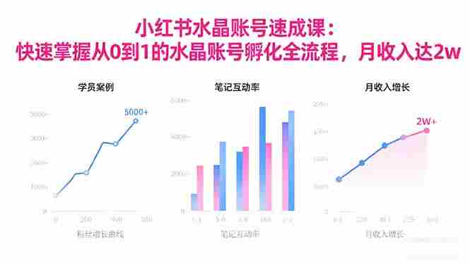 (16476期)2025小红书水晶账号速成课:快速掌握从0-1水晶账号孵化全流程,月收入达2w