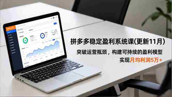 (16641期)拼多多稳定盈利系统课(更新11月),突破运营瓶颈,构建可持续的盈利模型,实现月均利润5万+