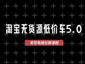 淘宝无货源价车5.0,2025最新VIP淘宝无货源课程,1688代发,蓝海选品,零成本创业首选(更新)