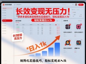 长效变现无压力!拼多多虚拟类目矩阵化实操技巧,轻松实现日入1k【揭秘】