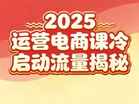2025小红书运营电商课:新手实战+冷启动+流量揭秘