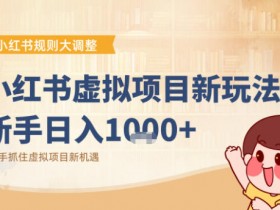 小红书虚拟项目变现课:抓住平台规则调整机遇