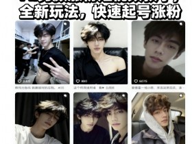 AI男颜涨粉短视频教学,全新玩法,快速起号涨粉
