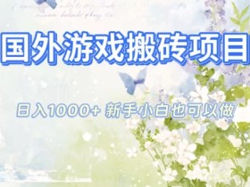 国外游戏搬砖项目,日入1k+,全自动解放双手,新手小白也可做【揭秘】