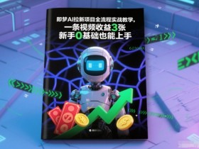 即梦AI拉新项目全流程实战教学,一条视频收益3张,新手0基础也能上手
