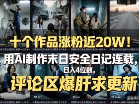 十个作品涨粉近20W!用AI制作末日安全日记连载,日入4位数,评论区爆肝求更新(附详细步骤)