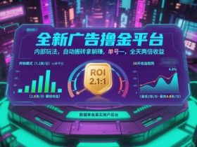 全新广告撸金平台,内部玩法,自动搬砖拿躺賺,单号一天保底2张+,全天两倍收益【揭秘】