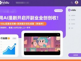 用AI漫剧开启副业创收:Vidu实操全攻略+高效提示词生成器(附案例),普通人也可以轻松上手