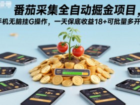 番茄采集全自动掘金项目,手机无脑挂G操作,一天保底收益18+可批量多开【揭秘】