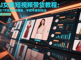 AI女装短视频带货教程:博主7天狂賺2W佣金,手把手复刻玩法,可直接照搬