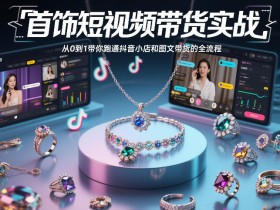 首饰短视频带货实战,从0到1带你跑通抖音小店和图文带货的全流程