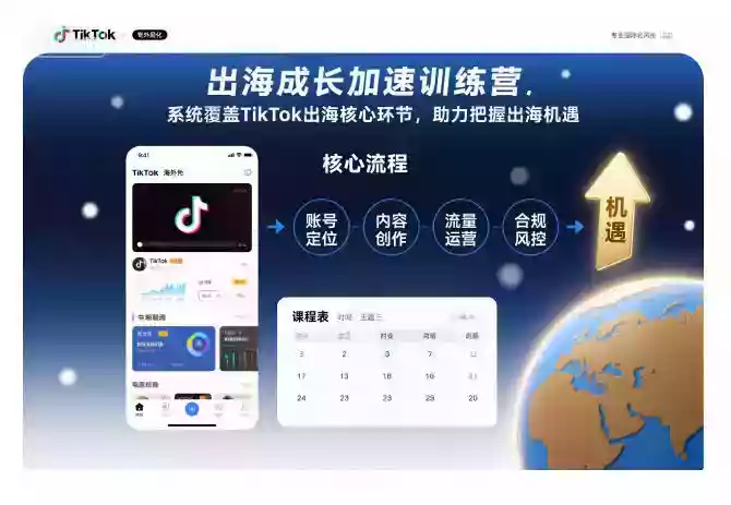 出海成长加速训练营,系统覆盖TikTok出海核心环节,助力把握出海机遇(更新)