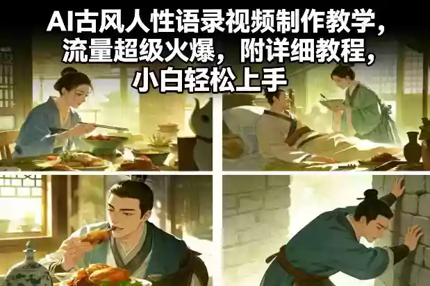 AI古风人性语录视频制作教学,流量超级火爆,附详细教程,小白轻松上手