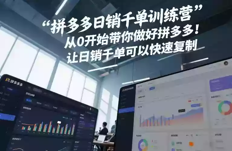 拼多多日销千单训练营,从0开始带你做好拼多多,让日销千单可以快速复制(更新26年2月)
