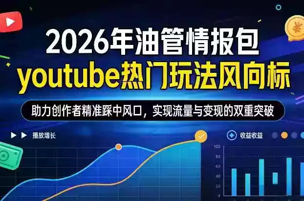2026年油管情报包,youtube热门玩法风向标,助力创作者精准踩中风口,实现流量与变现的双重突破(更新)