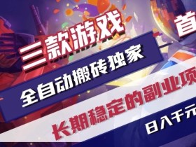 三款游戏全自动搬砖独家首发,日入1k+,全自动无需人工操作,长期稳定的副业项目【揭秘】