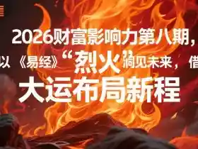 2026财富影响力第八期,以《易经》智慧洞见未来,借“离火”大运布局新程