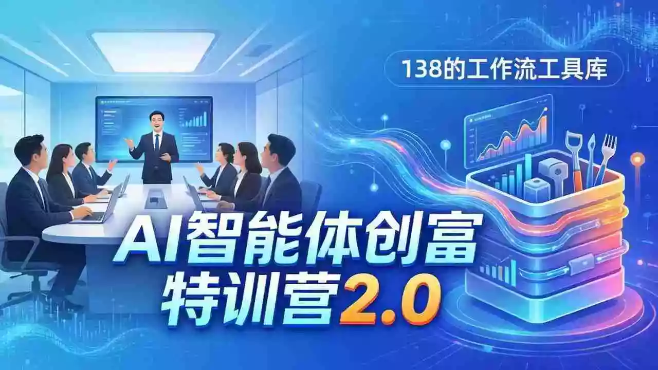 (17833期)AI智能体创富训练营2.0:3天闭门直播+视频课+工具库,从0到1搭建智能体附138个工作流