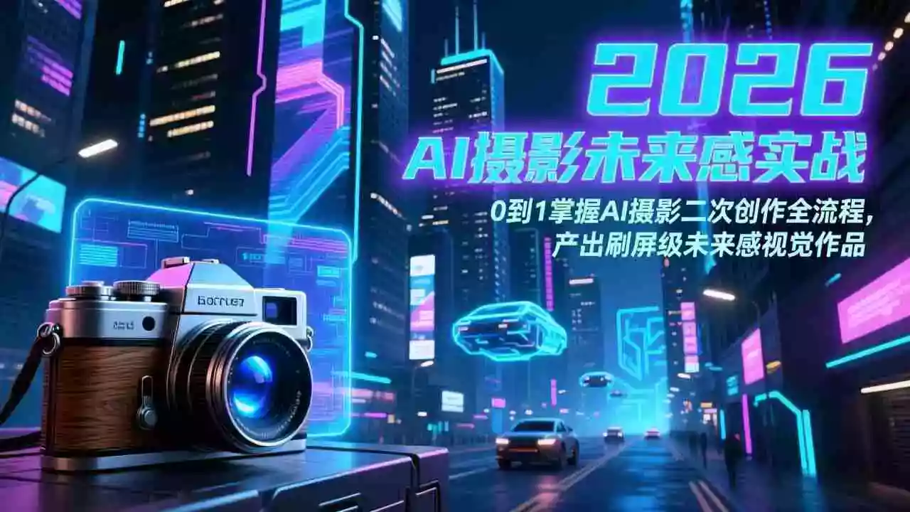 (17584期)2026 AI摄影未来感实战:0到1掌握AI摄影二次创作全流程,产出刷屏级未来感视觉作品