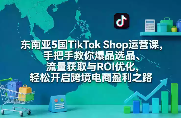 东南亚5国TikTok Shop运营课,手把手教你爆品选品、流量获取与ROI优化,轻松开启跨境电商盈利之路