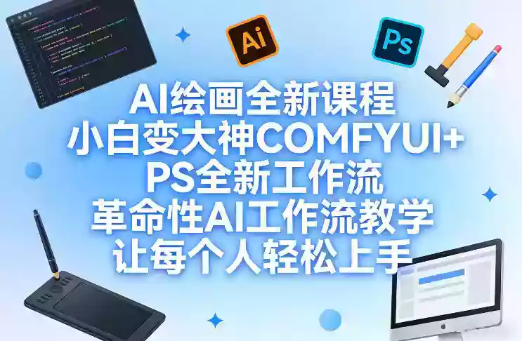 AI绘画全新课程,小白变大神COMFYUI+PS全新工作流,革命性AI工作流教学,让每个人轻松上手