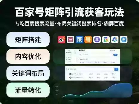 百家号矩阵引流获客玩法,专吃百度搜索流量,布局关键词搜索排名,霸屏百度