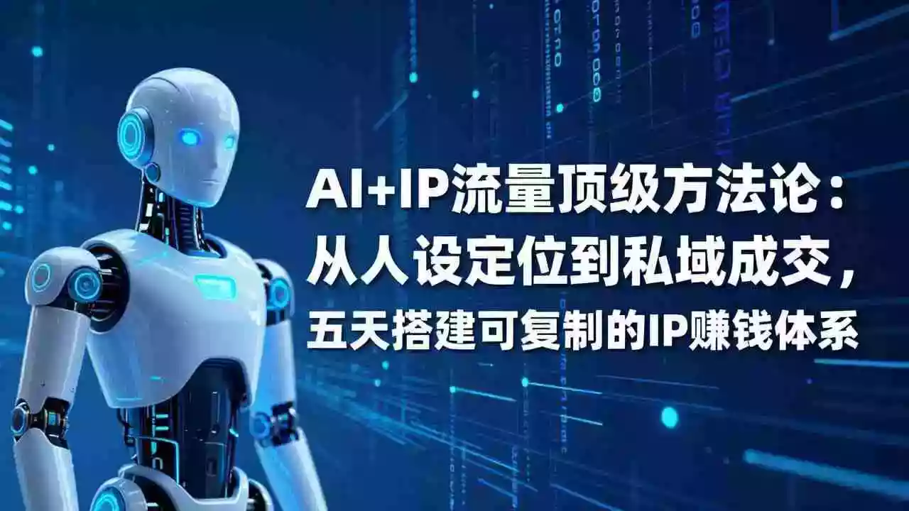 (17521期)AI+IP顶级方法论:从人设定位到私域成交,五天搭建可复制的IP赚钱体系