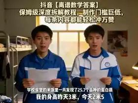 抖音【离谱数学答案】保姆级深度拆解教程,制作门槛巨低,每条内容都能轻松冲万赞,附详细步骤