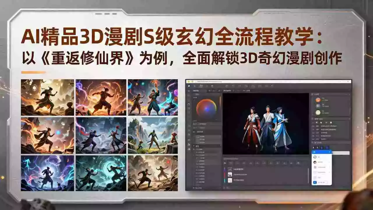 (17882期)AI精品3D漫剧S级玄幻全流程教学:以《重返修仙界》为例,全面解锁3D奇幻漫剧创作