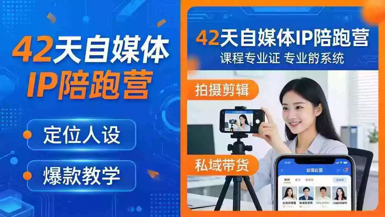 42天自媒体IP陪跑营-26年4月19更新:定位人设爆款全教学,拍摄剪辑私域带货一站式落地