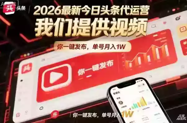 今日头条躺賺模式,你9我1,操作简单,一键发布,单机日入数百,长期合作【揭秘】