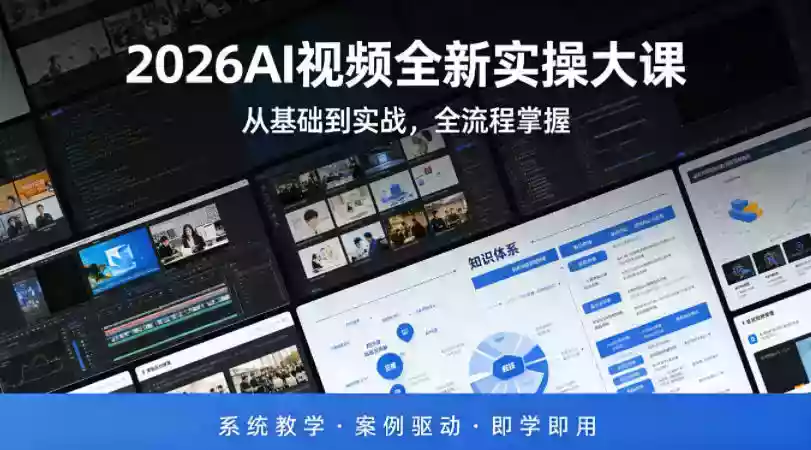 2026AI视频全新实操大课,从基础到实战,全流程掌握,系统教学·案例驱动·即学即用