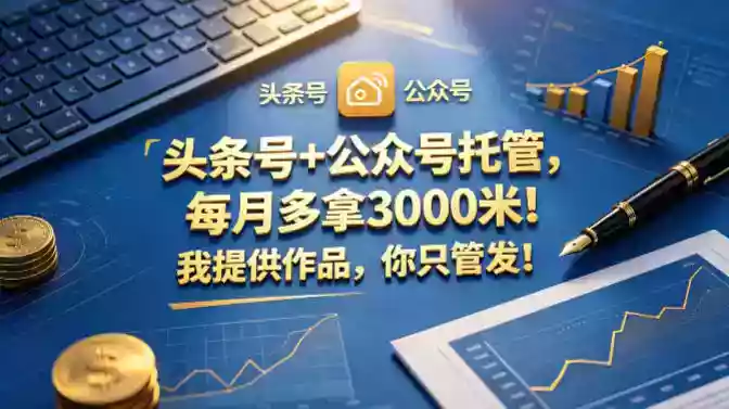 头条号+公众号托管,每月多拿3000米!我提供作品,你只管发!【揭秘】