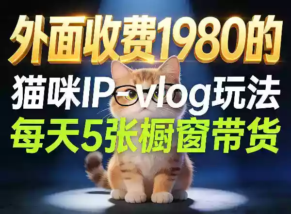 宠物赛道猫咪IP-vlog玩法,26条视频涨粉29W,每天5张橱窗带货拆解