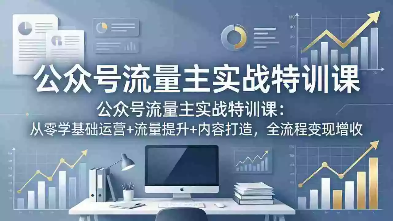 公众号流量主实战特训课:从零学基础运营+流量提升+内容打造,全流程变现增收