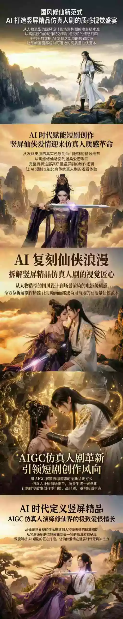 AIGC仿真人《合欢宗》短剧教学,用AIGC解锁缠绵爱恋的全新呈现方式,让跨时空故事创作零门槛、高品质,重构短剧生态